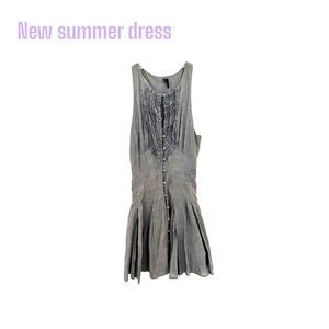 Blue summer mini dress